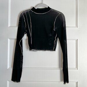 NWOT Mesh Cropped Long Sleeved Shirt